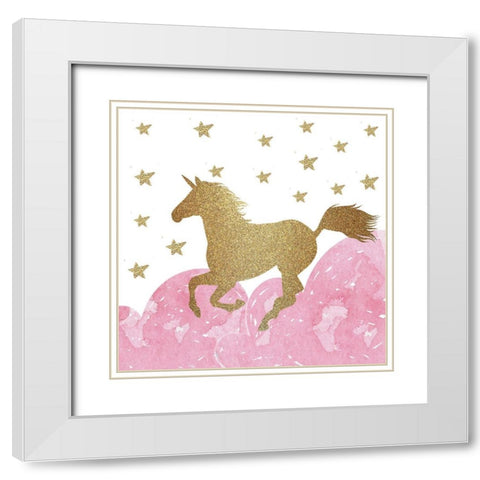 Life is all Unicorns 3 White Modern Wood Framed Art Print with Double Matting by Kimberly, Allen