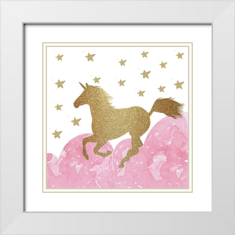 Life is all Unicorns 3 White Modern Wood Framed Art Print with Double Matting by Kimberly, Allen