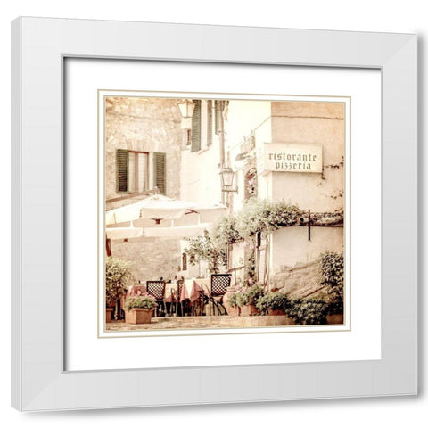 Paris Bistro 3 White Modern Wood Framed Art Print with Double Matting by Allen, Kimberly