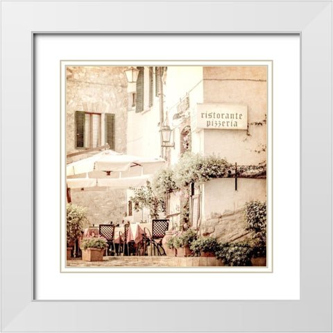 Paris Bistro 3 White Modern Wood Framed Art Print with Double Matting by Allen, Kimberly