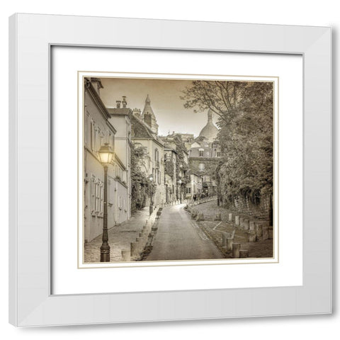 Streets of Paris 1 White Modern Wood Framed Art Print with Double Matting by Allen, Kimberly
