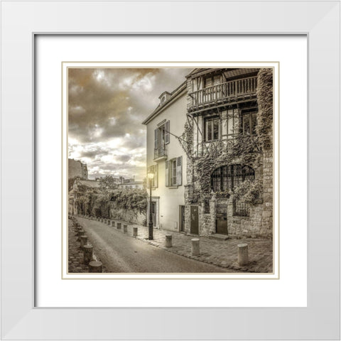 Streets of Paris 3 White Modern Wood Framed Art Print with Double Matting by Allen, Kimberly
