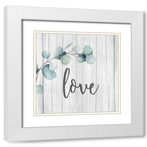 Love Faith Family 1 White Modern Wood Framed Art Print with Double Matting by Allen, Kimberly