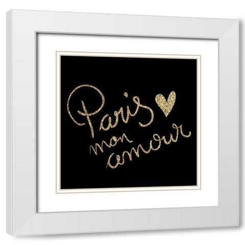 Mon Amour 2 White Modern Wood Framed Art Print with Double Matting by Allen, Kimberly