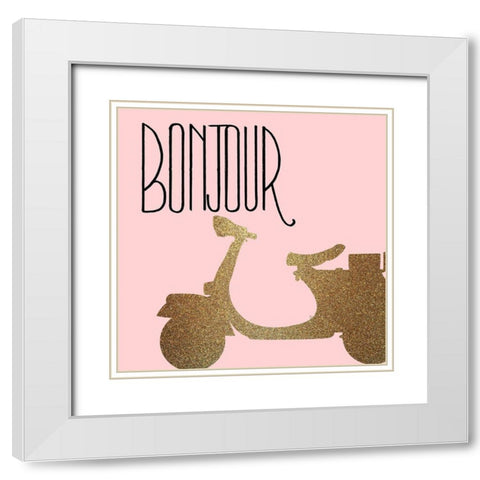 Mon Amour 3 White Modern Wood Framed Art Print with Double Matting by Allen, Kimberly