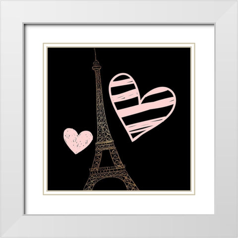 Mon Amour 7 White Modern Wood Framed Art Print with Double Matting by Allen, Kimberly