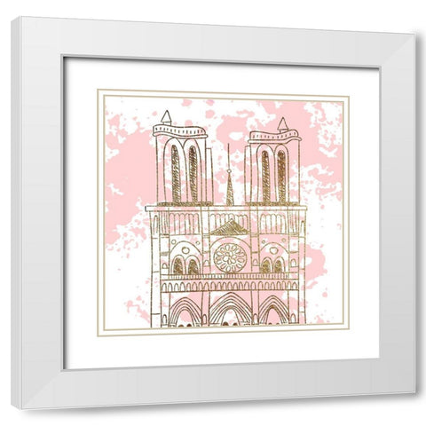 Mon Amour 6 Square v2 White Modern Wood Framed Art Print with Double Matting by Allen, Kimberly