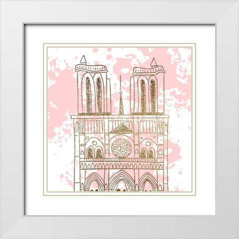 Mon Amour 6 Square v2 White Modern Wood Framed Art Print with Double Matting by Allen, Kimberly