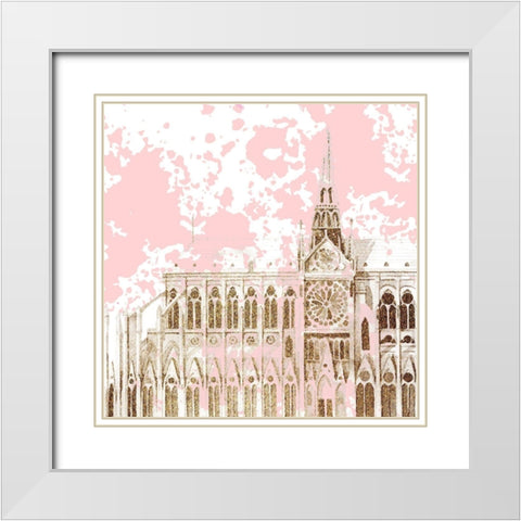 Bonjour Paris 3 White Modern Wood Framed Art Print with Double Matting by Allen, Kimberly