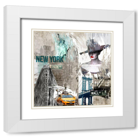 New York New York White Modern Wood Framed Art Print with Double Matting by Allen, Kimberly