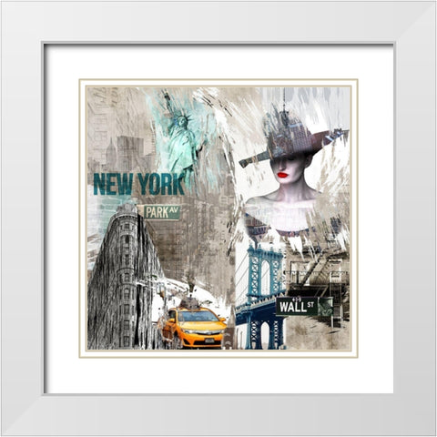 New York New York White Modern Wood Framed Art Print with Double Matting by Allen, Kimberly