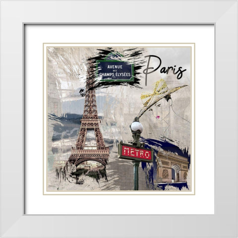 Paris Paris White Modern Wood Framed Art Print with Double Matting by Allen, Kimberly