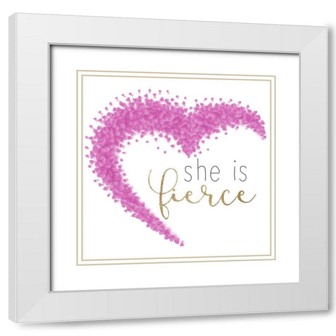 She is Fierce 2 White Modern Wood Framed Art Print with Double Matting by Allen, Kimberly