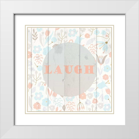Spring Laugh White Modern Wood Framed Art Print with Double Matting by Allen, Kimberly