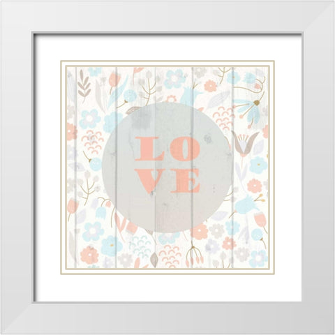 Spring Love White Modern Wood Framed Art Print with Double Matting by Allen, Kimberly