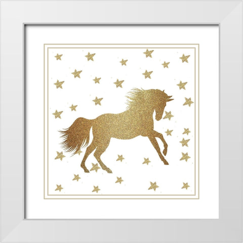 Life is all Unicorns 1 v2 White Modern Wood Framed Art Print with Double Matting by Allen, Kimberly