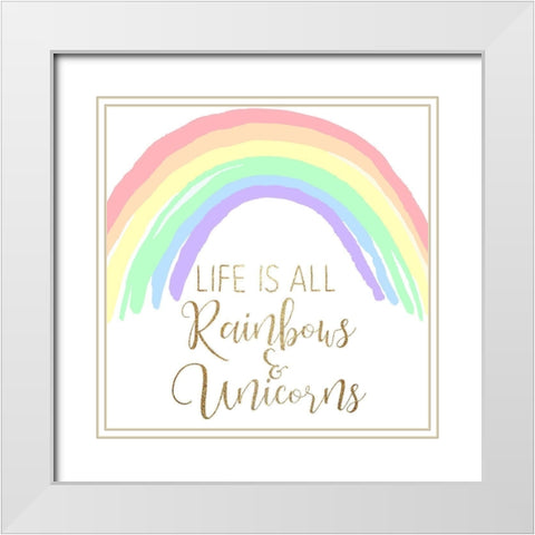 Life is all Unicorns 2 v2 White Modern Wood Framed Art Print with Double Matting by Allen, Kimberly