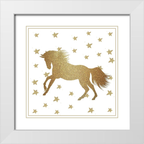 Life is all Unicorns 3 v2 White Modern Wood Framed Art Print with Double Matting by Allen, Kimberly