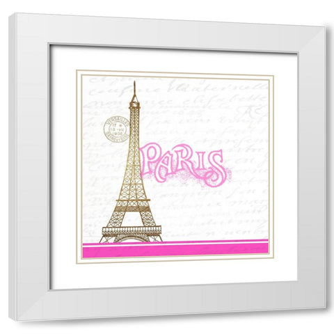 I LOVE Paris 1 White Modern Wood Framed Art Print with Double Matting by Allen, Kimberly
