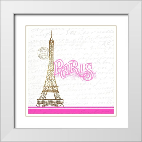 I LOVE Paris 1 White Modern Wood Framed Art Print with Double Matting by Allen, Kimberly