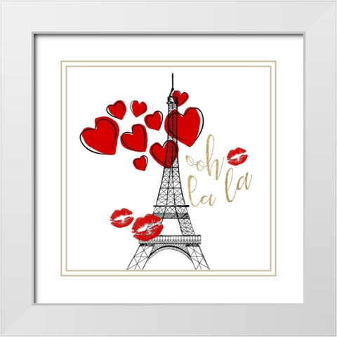 My Heart 1 White Modern Wood Framed Art Print with Double Matting by Allen, Kimberly