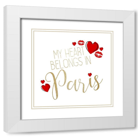 My Heart 2 White Modern Wood Framed Art Print with Double Matting by Allen, Kimberly