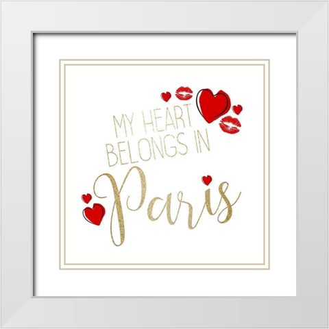 My Heart 2 White Modern Wood Framed Art Print with Double Matting by Allen, Kimberly