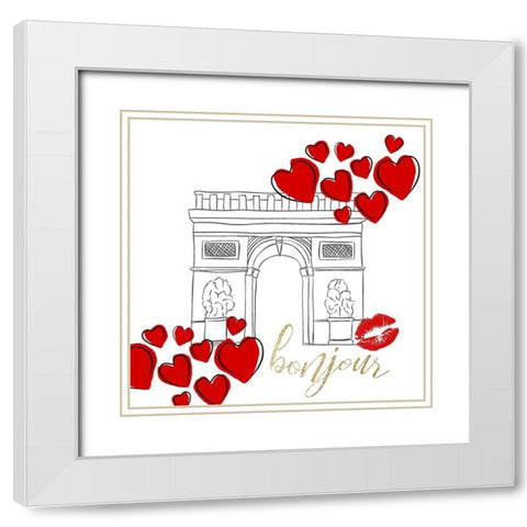My Heart 3 White Modern Wood Framed Art Print with Double Matting by Allen, Kimberly