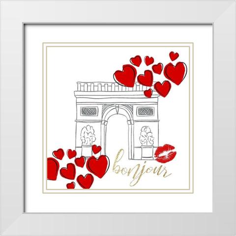 My Heart 3 White Modern Wood Framed Art Print with Double Matting by Allen, Kimberly