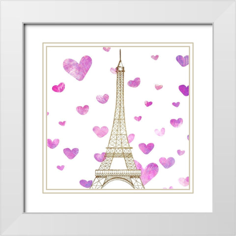 To Paris 1 White Modern Wood Framed Art Print with Double Matting by Allen, Kimberly