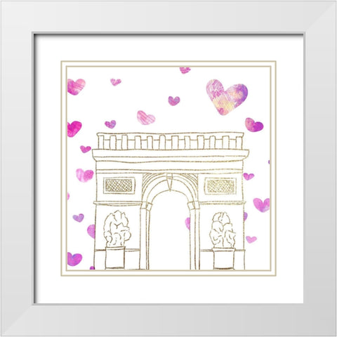 To Paris 3 White Modern Wood Framed Art Print with Double Matting by Allen, Kimberly