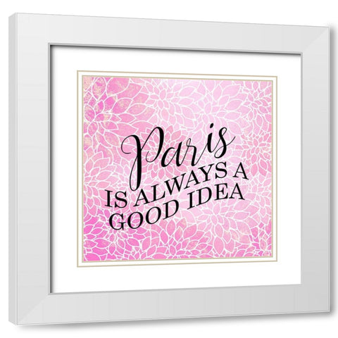 Paris Idea 1 White Modern Wood Framed Art Print with Double Matting by Allen, Kimberly