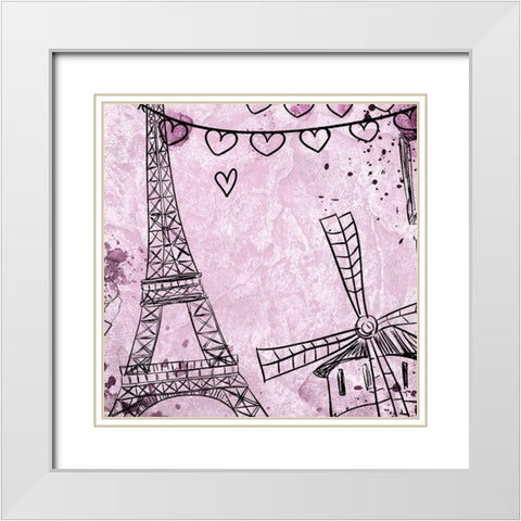Paris Idea 2 White Modern Wood Framed Art Print with Double Matting by Allen, Kimberly