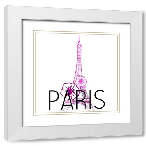 In Paris 1 Square White Modern Wood Framed Art Print with Double Matting by Allen, Kimberly
