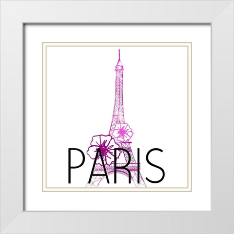 In Paris 1 Square White Modern Wood Framed Art Print with Double Matting by Allen, Kimberly