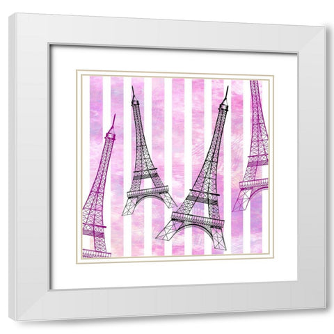 In Paris 3 White Modern Wood Framed Art Print with Double Matting by Allen, Kimberly