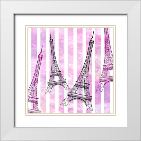 In Paris 3 White Modern Wood Framed Art Print with Double Matting by Allen, Kimberly