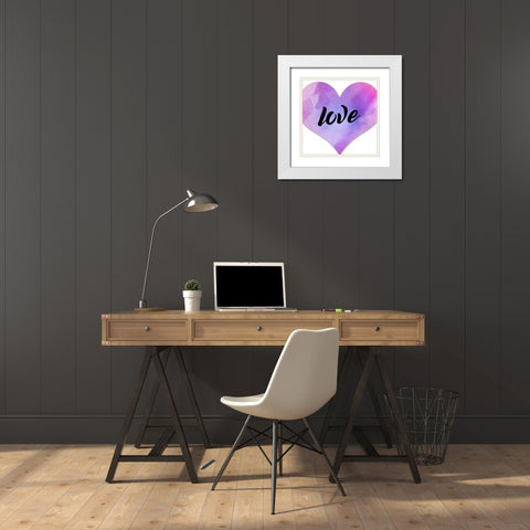 Love 1 White Modern Wood Framed Art Print with Double Matting by Allen, Kimberly
