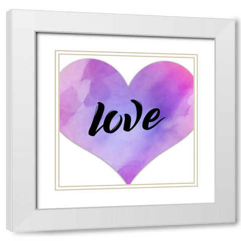 Love 1 White Modern Wood Framed Art Print with Double Matting by Allen, Kimberly