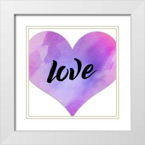 Love 1 White Modern Wood Framed Art Print with Double Matting by Allen, Kimberly