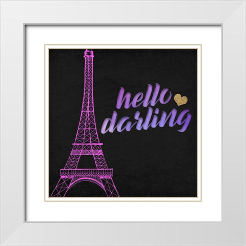 Love 2 White Modern Wood Framed Art Print with Double Matting by Allen, Kimberly