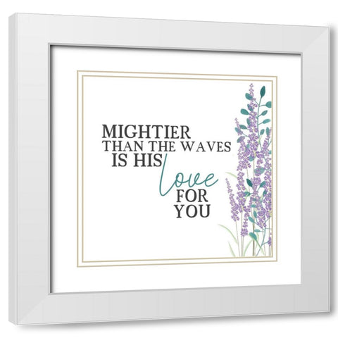 His Love Floral White Modern Wood Framed Art Print with Double Matting by Allen, Kimberly