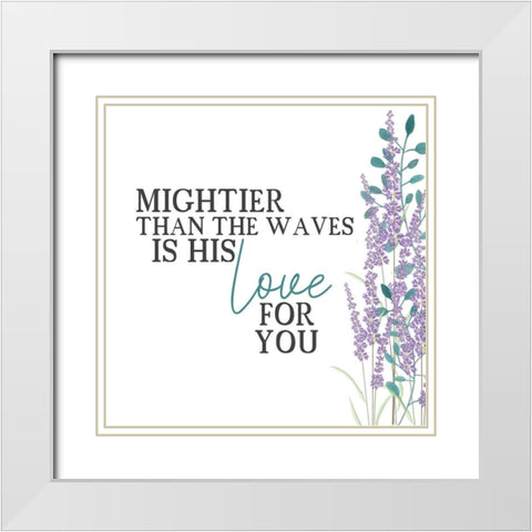 His Love Floral White Modern Wood Framed Art Print with Double Matting by Allen, Kimberly