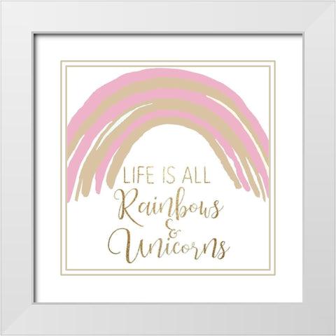 Life is all Unicorns 2 White Modern Wood Framed Art Print with Double Matting by Allen, Kimberly
