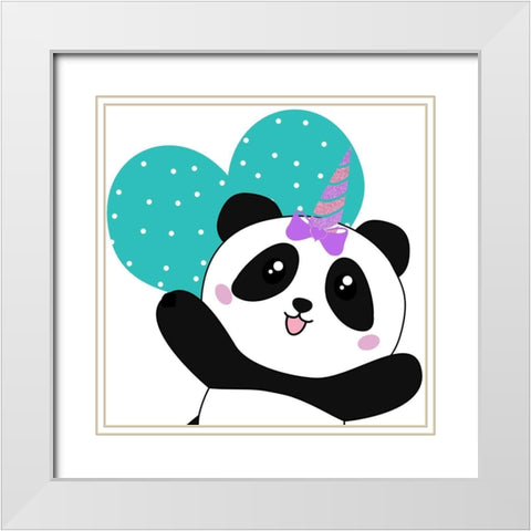 Pandacorn 2 White Modern Wood Framed Art Print with Double Matting by Allen, Kimberly