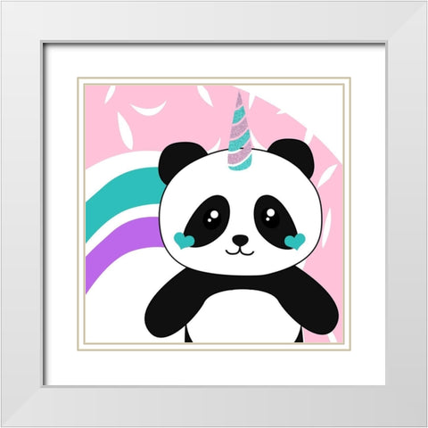 Pandacorn 3 White Modern Wood Framed Art Print with Double Matting by Allen, Kimberly