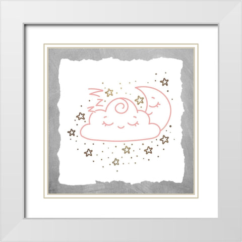 Twinkle 3 Grey White Modern Wood Framed Art Print with Double Matting by Allen, Kimberly