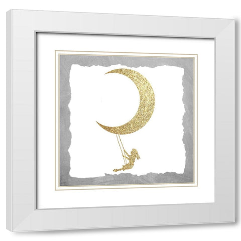 Twinkle Twinkle 5 White Modern Wood Framed Art Print with Double Matting by Allen, Kimberly
