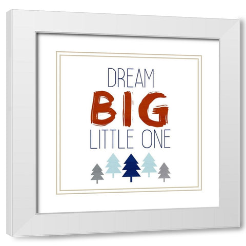 Brave Dino 2 White Modern Wood Framed Art Print with Double Matting by Allen, Kimberly