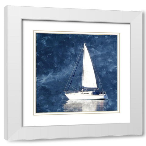 Into the Blue White Modern Wood Framed Art Print with Double Matting by Allen, Kimberly